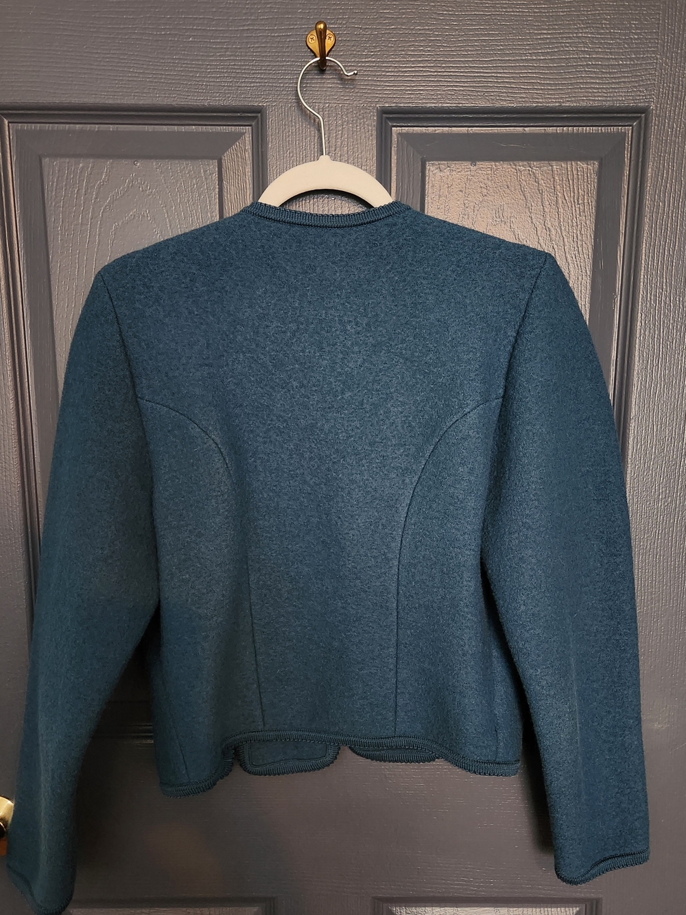 Geiger Teal Wool Button Front Jacket - Picture 2 of 5